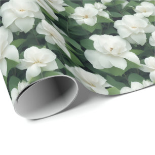 Pretty pink floral pink roses pink dahlias peonies wrapping paper