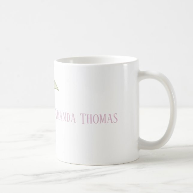 Pretty Pink Floral Rose Simple Minimalist Flower Coffee Mug (Right)