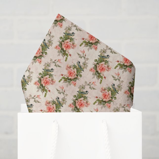 Pretty Pink Floral Tissue Paper (Gift Bag)
