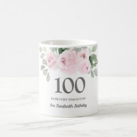 Pretty Pink Floral Womans 100th Birthday Gift