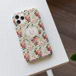 Pretty Pink Florals | Initial Monogram  iPhone 16 Pro Max Case<br><div class="desc">Elevate your iPhone 16 Pro Max with this beautiful Pretty Pink Florals Monogram Case. Adorned with a delicate pattern of blush pink and soft coral blooms, this case perfectly combines elegance and personalization. The centre monogram initial, encased in a floral wreath, adds a bespoke touch, making it an ideal accessory...</div>