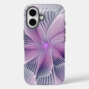 Pretty Pink Flower Modern Abstract Fractal Art iPhone 16 Case