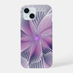 Pretty Pink Flower Modern Abstract Fractal Art iPhone 15 Case