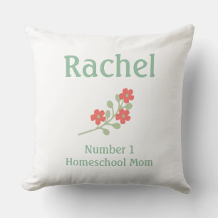Pretty pink flower on white background throw pillow