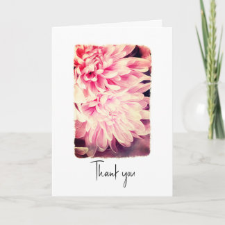 Pretty Pink Flower Petals Thank You custom card 
