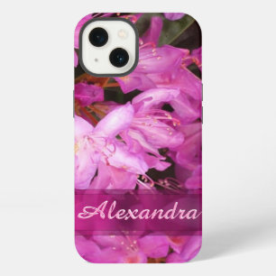 Pretty pink flower photograph personalized iPhone 13 case