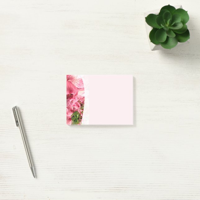 Pretty Pink Flower  Post-It Notes (Bureau)