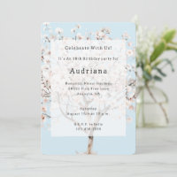 Pretty Pink Flowering Tree Birthday  