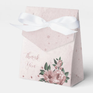 pretty pink flowers botanical wedding favor box
