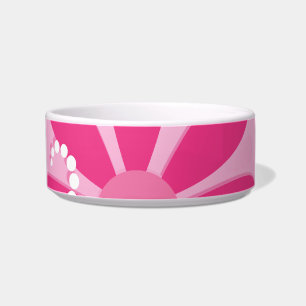 Pretty Pink Flowers Cute Retro Daisy Pattern Bowl