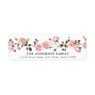 Pretty Pink Flowers Return Address Labels