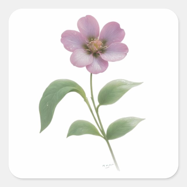 PRETTY PINK FLOWERS STICKER (Front)