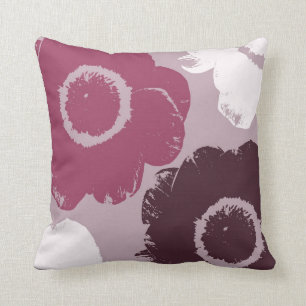 Pretty Pink Flowers Throw Pillow