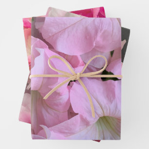 Pretty pink flowers  wrapping paper sheet
