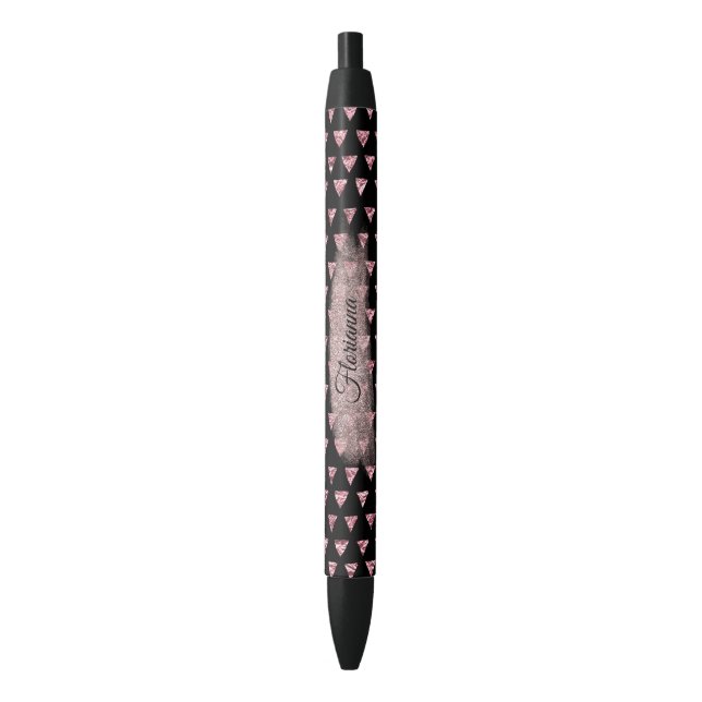 Pretty Pink Foil Abstract - Personalize All Opt Black Ink Pen (Front Vertical)