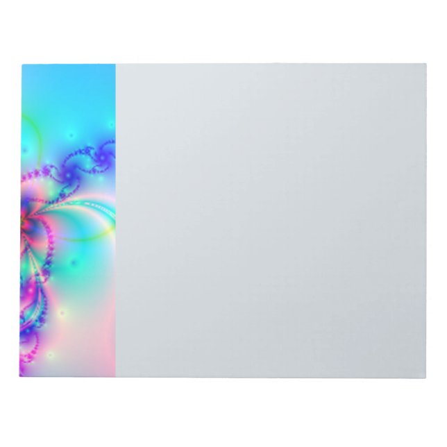 Pretty Pink Fractal Flower Notepad (Front)