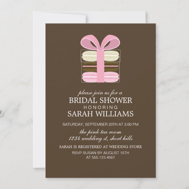 Pretty Pink French Macarons Invitation (Front)