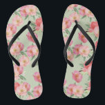 Pretty Pink Garden Flowers Watercolor Flip Flops<br><div class="desc">Pretty pink garden flowers watercolor</div>