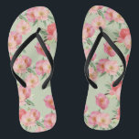 Pretty Pink Garden Flowers Watercolor Flip Flops<br><div class="desc">Pretty pink garden flowers watercolor</div>