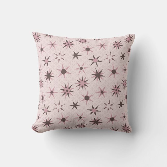 Pretty Pink Geo Stars - pattern. Throw Pillow (Front)