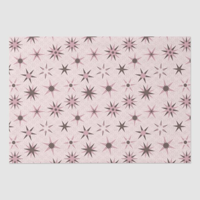 Pretty Pink Geo Stars - pattern.  Tissue Paper (Front)