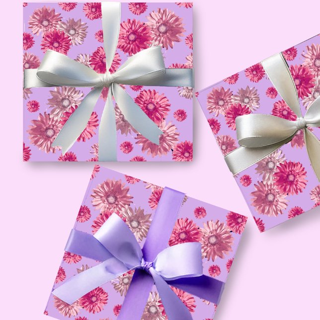 Pretty Pink Gerbera Daisy Floral Wrapping Paper (Creator Uploaded)