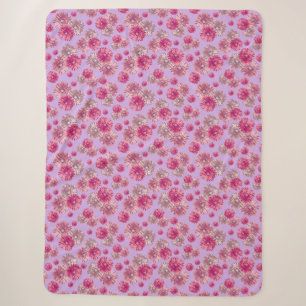 Pretty Pink Gerbera Daisy Flowers Soft Sherpa Blanket