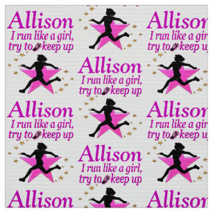 PRETTY PINK GIRL RUNNER PERSONALIZED FABRIC