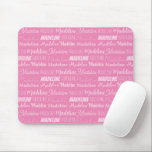 Pretty Pink Girls Name Font Collage Custom Teen Mouse Pad<br><div class="desc">This pretty pink mouse pad is customized with your teen or little girl's name in 9 different beautiful fonts. A cute personalized present for a kid's bedroom.</div>