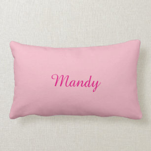 Pretty Pink Girls Throw Pillow Customisable Name
