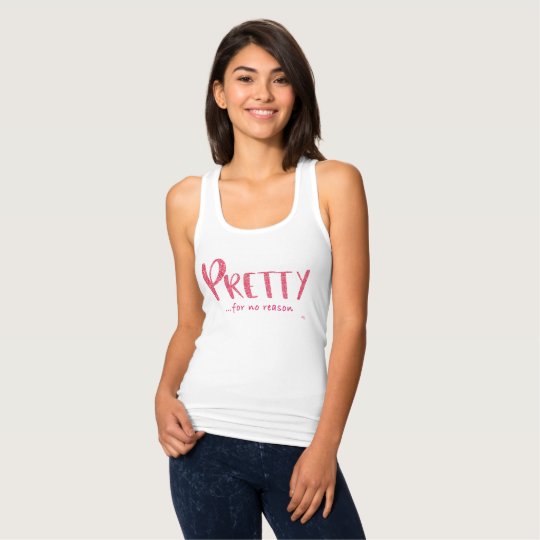 Pretty Pink Glitter and Pink Racerback Tank Top