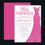 Pretty Pink Glitter Dress 18th Birthday Party Invitation<br><div class="desc">Pretty Pink Glitter Dress 18th Birthday Party Invitation
Variations to the invitation and matching items in our store</div>