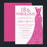 Pretty Pink Glitter Dress 18th Birthday Party Invitation<br><div class="desc">Pretty Pink Glitter Dress 18th Birthday Party Invitation
Variations to the invitation and matching items in our store</div>