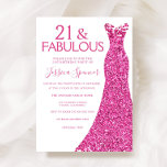 Pretty Pink Glitter Dress 21st Birthday Party Invitation<br><div class="desc">Pretty Pink Glitter Dress 21st Birthday Party Invitation
Variations to the invitation and matching items in our store</div>