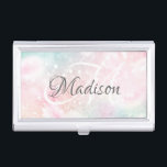 Pretty Pink Glitter Girly Glamourous Business Card Holder<br><div class="desc">Easily personalize this pretty pink bokeh glitter pattern business card case with your custom name and monogram.</div>