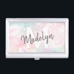 Pretty Pink Glitter Girly Glamourous Business Card Holder<br><div class="desc">Easily personalize this pretty pink bokeh glitter pattern with your custom details.</div>