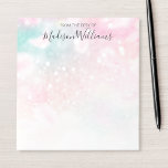 Pretty Pink Glitter Girly Glamourous Notepad<br><div class="desc">Easily personalize this pretty pink bokeh glitter pattern with your custom details.</div>