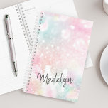 Pretty Pink Glitter Girly Glamourous Planner<br><div class="desc">Easily personalize this pretty pink bokeh glitter pattern with your custom details.</div>