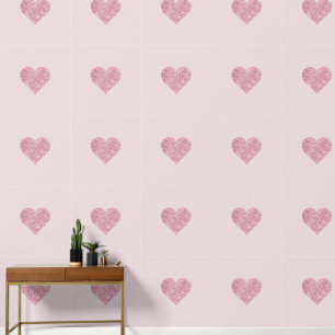 Pretty Pink Glitter Hearts Wallpaper