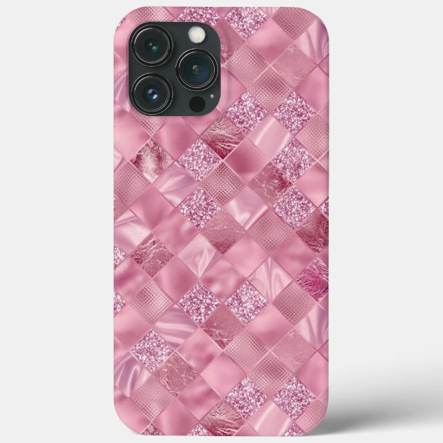 Pretty Pink Glitter Metallic Chic Elegant Case-Mate iPhone Case (Back)