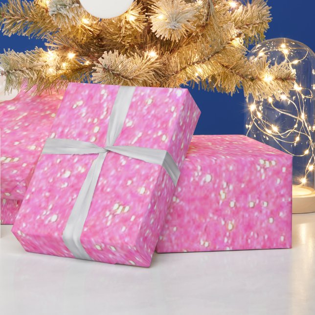 Pretty Pink Glitter Wrapping Paper (Holidays)