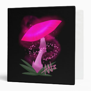 Pretty Pink Glowing Mushroom Binder