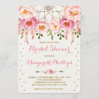 Pretty Pink & Gold Boho Dreamcatcher Bridal Shower