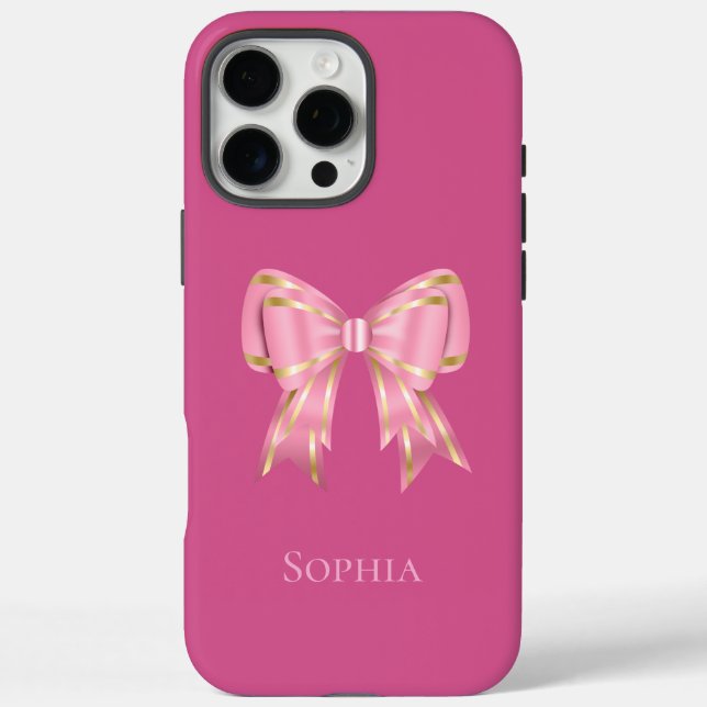 Pretty Pink Gold Bow Case-Mate iPhone Case (Back)