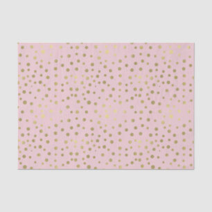 Pretty Pink Gold Confetti Dots Tissue Paper