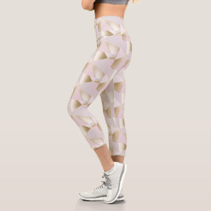 Pretty Pink Gold Geometric Leggings