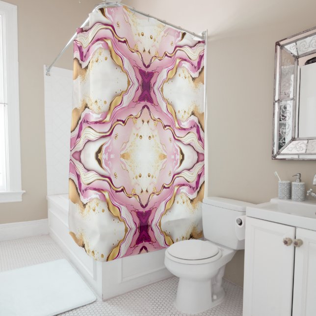 Pretty Pink Gold White Marble (In Situ)