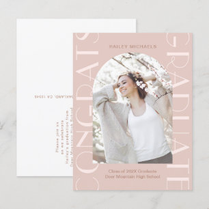 Pretty Pink Graduation Party Photo Invitation