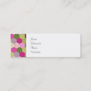 Pretty Pink Green Mulberry Patchwork Quilt Design Mini Business Card
