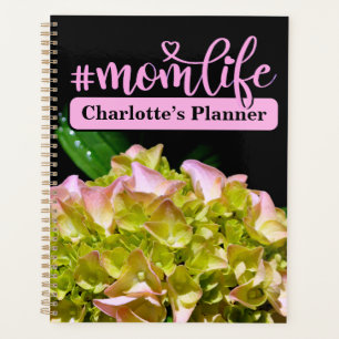 Pretty pink green yellow florals mom planner